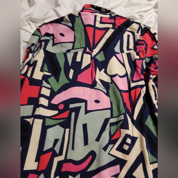 NWT CASUAL LONG SLEEVE BLOUSE TOP BUTTON UP SHIRT LARGE - Picture 15 of 17